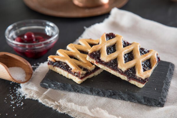 Gluten Free crostata slice sour cherries